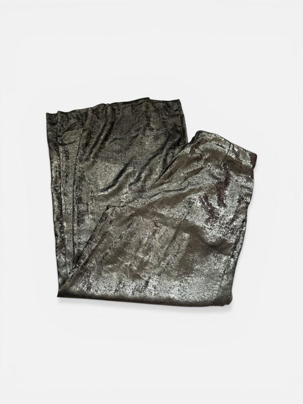 Style USA gold tone shimmer Metallic over black wide‎ leg pants Sz M - Picture 2 of 10